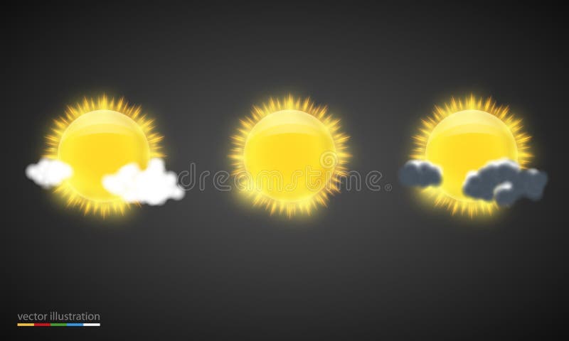 Vectorweervoorspellingspictogrammen vector illustratie Vectorweervoorspellingspictogrammen vector illustratie