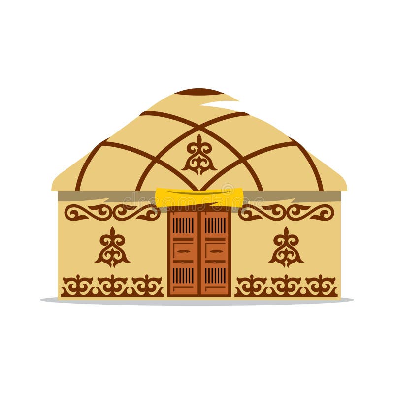Vectoryurt-Beeldverhaalillustratie Huis van Aziatische nomaden stock illustratie Vectoryurt-Beeldverhaalillustratie Huis van Aziatische nomaden stock illustratie