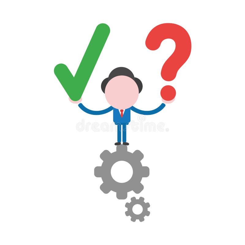 Vectorzakenmankarakter die zich op toestellen bevinden en controle houden vector illustratie Vectorzakenmankarakter die zich op toestellen bevinden en controle houden vector illustratie