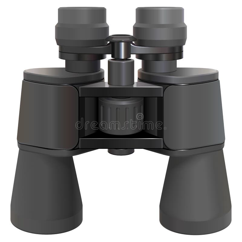 Vectorzwart binoculair pictogram stock illustratie
