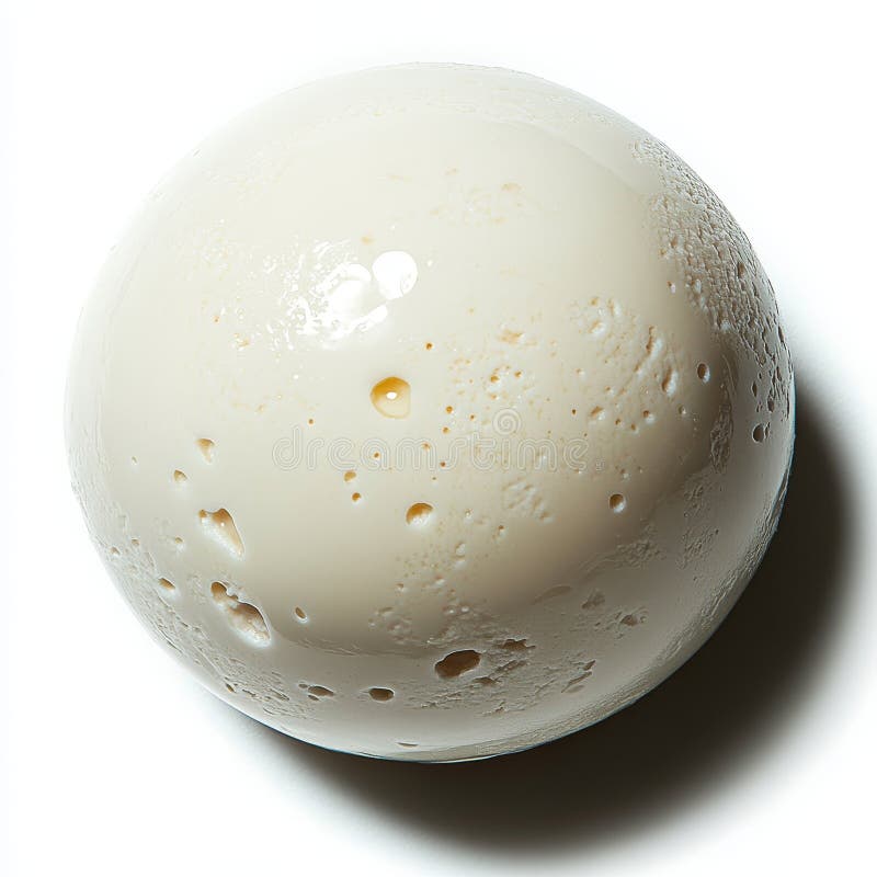 Vedere cât mai sumară a unei bile proaspete de mozzarella, care evidențiază textura sa albă și netedă royalty free stock photos