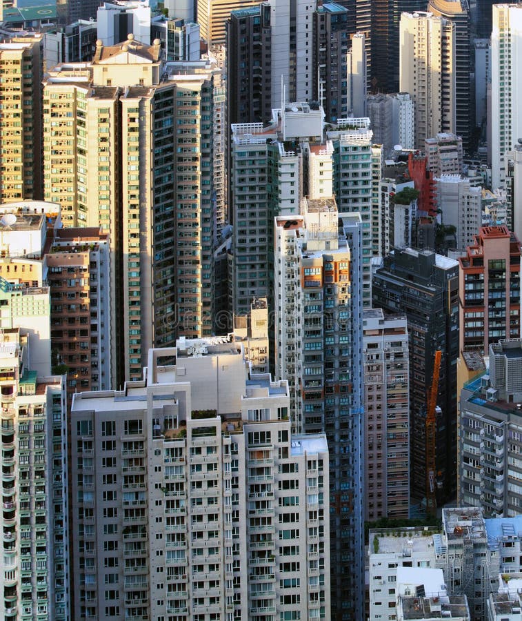 Vedere detaliată a clădirilor rezidențiale din Hong Kong royalty free stock images