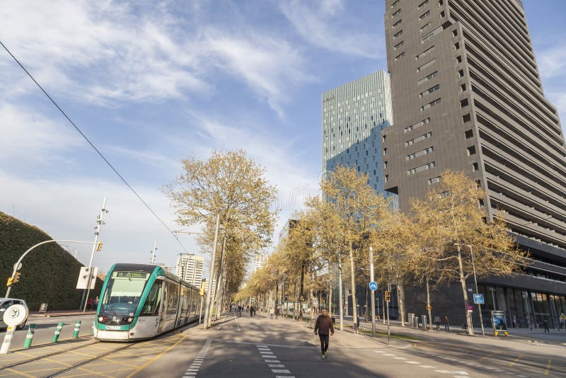 Vedere scena stradală bulgara poble nou sfert arhitectură modernă barcelona. royalty free stock photo