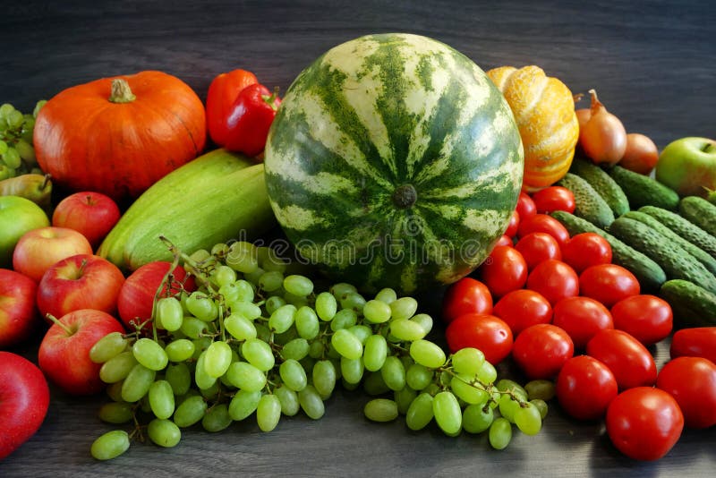 Veel Verschillende Groente En Fruitsoorten Groene Kruidenierswinkel Gezonde Verse Gekleurde