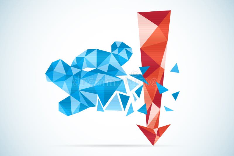 Veelhoekig draag symbool met rood pijl, effectenbeurs en bedrijfsconcept vector illustratie Veelhoekig draag symbool met rood pijl, effectenbeurs en bedrijfsconcept vector illustratie