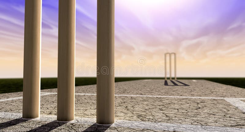 Veenmol Wickets op Hoogtehorizon Beide Perspectief royalty-vrije illustratie Veenmol Wickets op Hoogtehorizon Beide Perspectief royalty-vrije illustratie