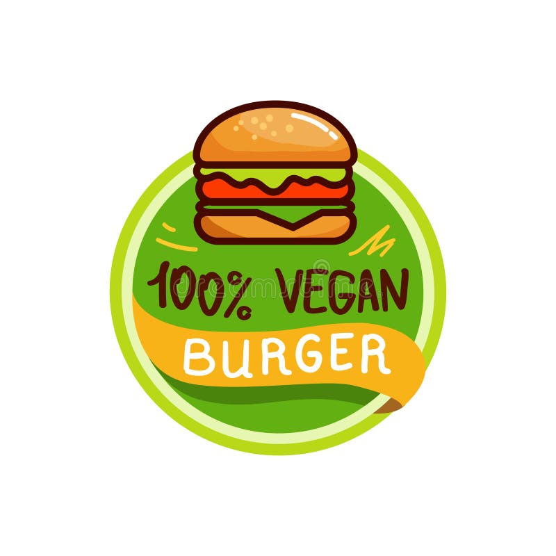 Vegan Burger and Food Logo Menu Vector Stock Vector - Illustration