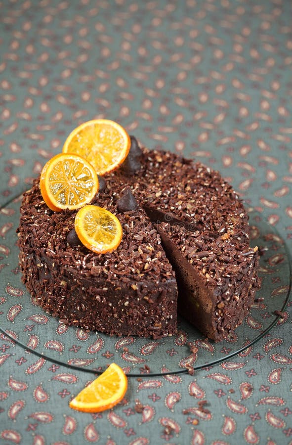 Chocolate Truffle Cake on a Graham Cracker Crust Stock Image Image of