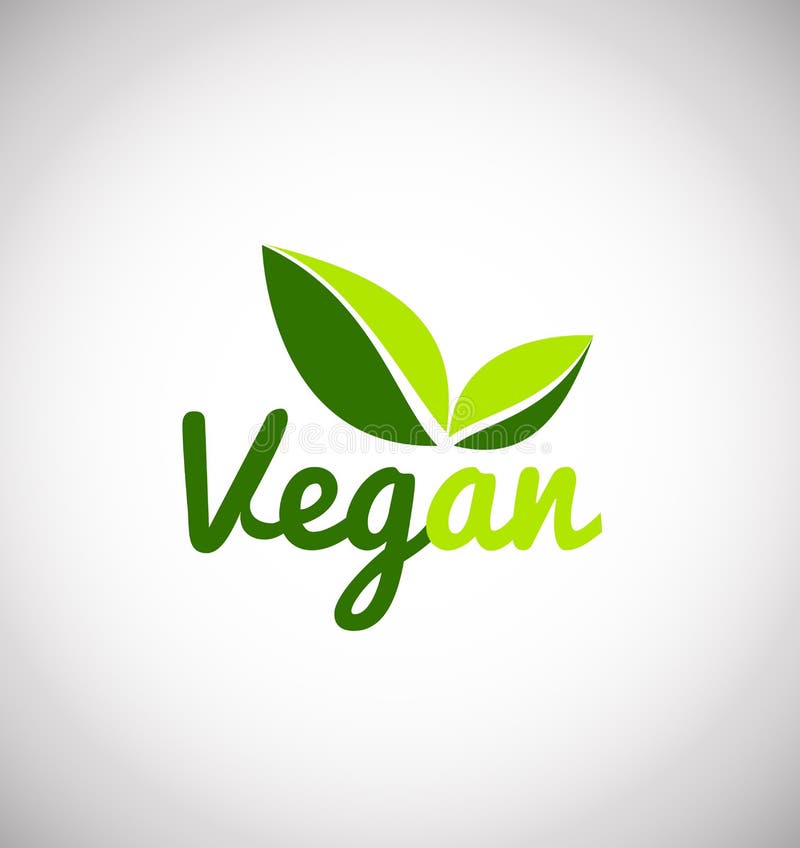 Vegan Leaf Green Logo Icon Design Stock Vector Illustration of design