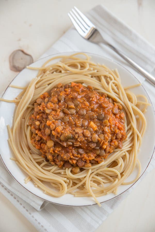 Vegan lentil tomato sauce stock photo. Image of cyellow 92295800