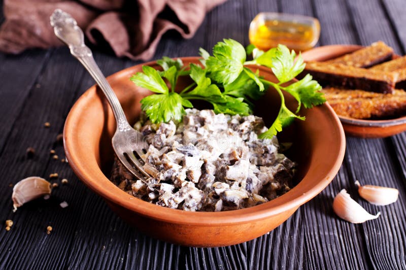 Vegan Mushroom Pasta Sauce in Bowl Stock Image - Image of cooking