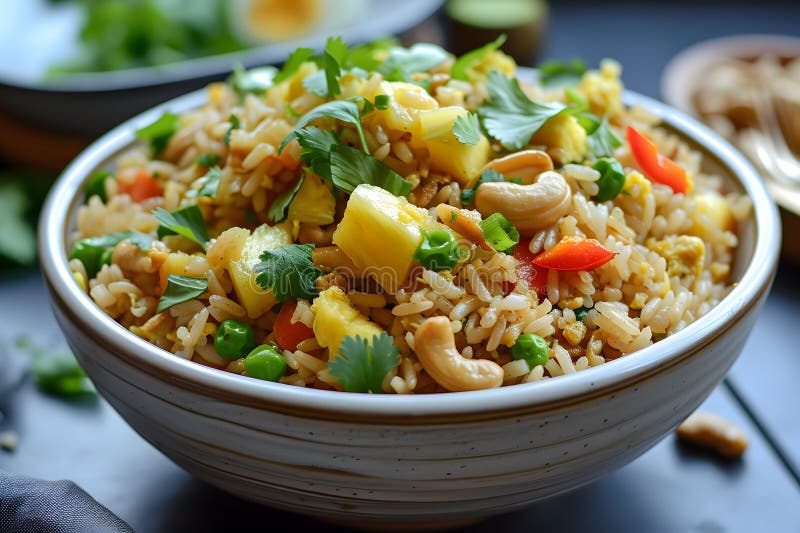 Vegan Pineapple Cashew Fried Rice with Plant-Based Eggs - Flavorful and
