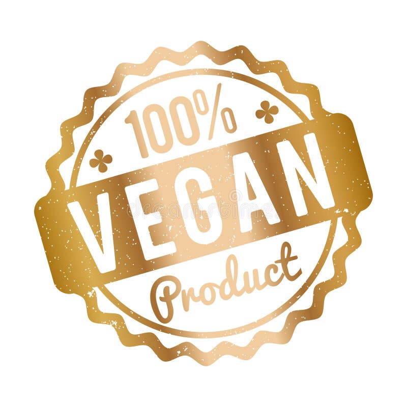 Vegan Product Rubber Stamp Red on a White Background. Stock Vector