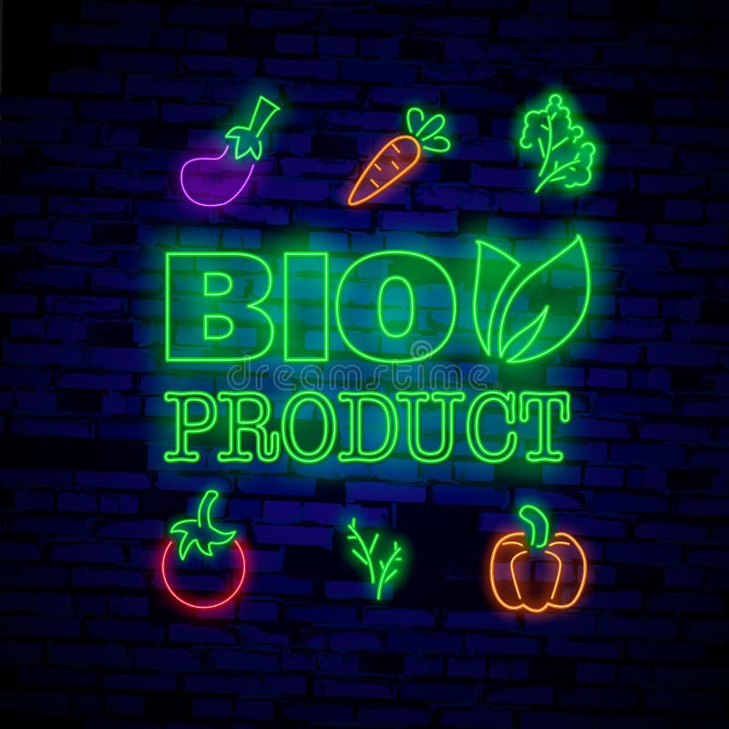 Veganistembleem in neonstijl Neonsymbool, helder lichtgevend teken die, neonnacht op het thema van Vegetarisch voedsel adverteren royalty-vrije illustratie Veganistembleem in neonstijl Neonsymbool, helder lichtgevend teken die, neonnacht op het thema van Vegetarisch voedsel adverteren royalty-vrije illustratie