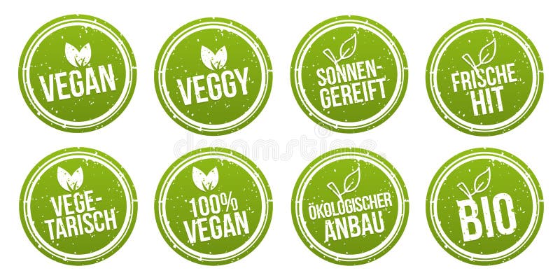 Veganschaltfläche und Vegetarisch-Banner. biologischer und okologischer anbau