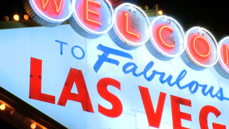 Vegas sign at night - pan up (1 of 2)