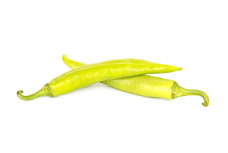 Vegatables, зеленый цвет перца chili изолированный на белой предпосылке стоковое изображение rf