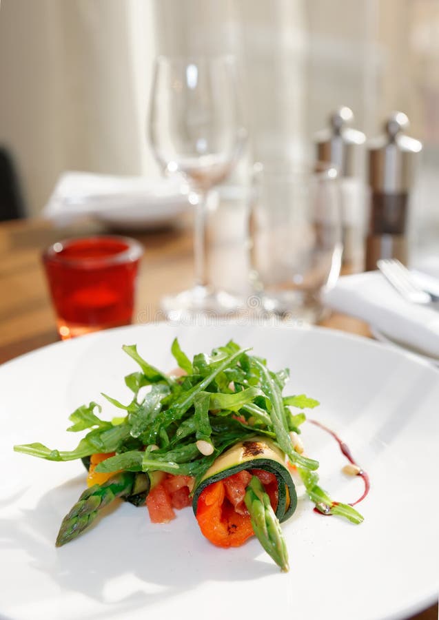 Vegetable Appetizer on Restaurant Table Stock Image Image of dieting