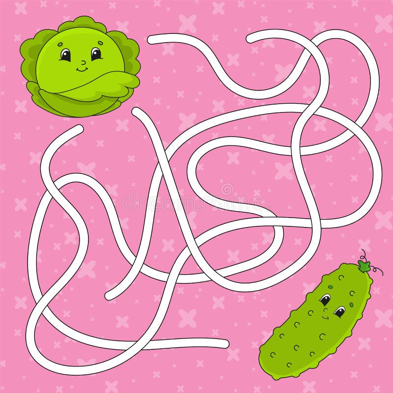 Cabbage maze stock illustration. Illustration of orange - 29325408