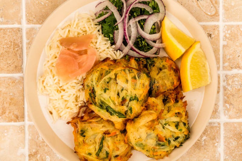 Vegetable Deep Fried Japanese Style Tempura with Rice and Salad Stock Photo Image of eating