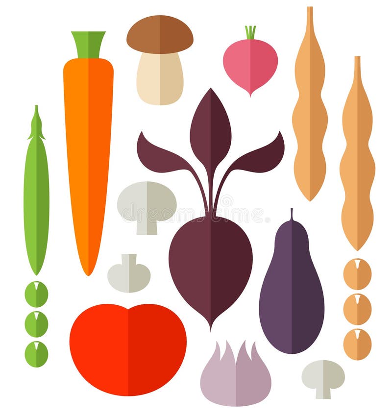 Vegetable. Icon Set stock illustration