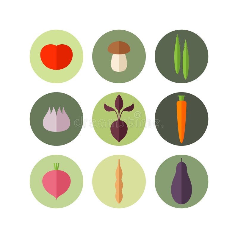 Vegetable. Icon set vector illustration
