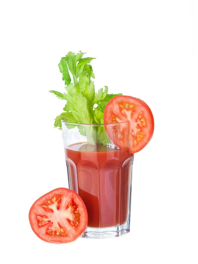 Vegetable juice glass with tomatoes