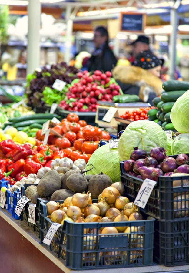Vegetable market stock photo