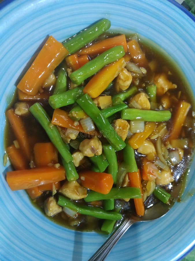 Vegetable in Oyster Sauce stock image. Image of spaghetti 213599625