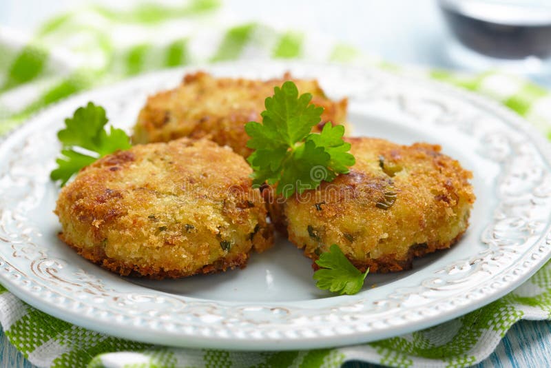 Vegetable pancakes with potato and brussel sprouts royalty free stock photography