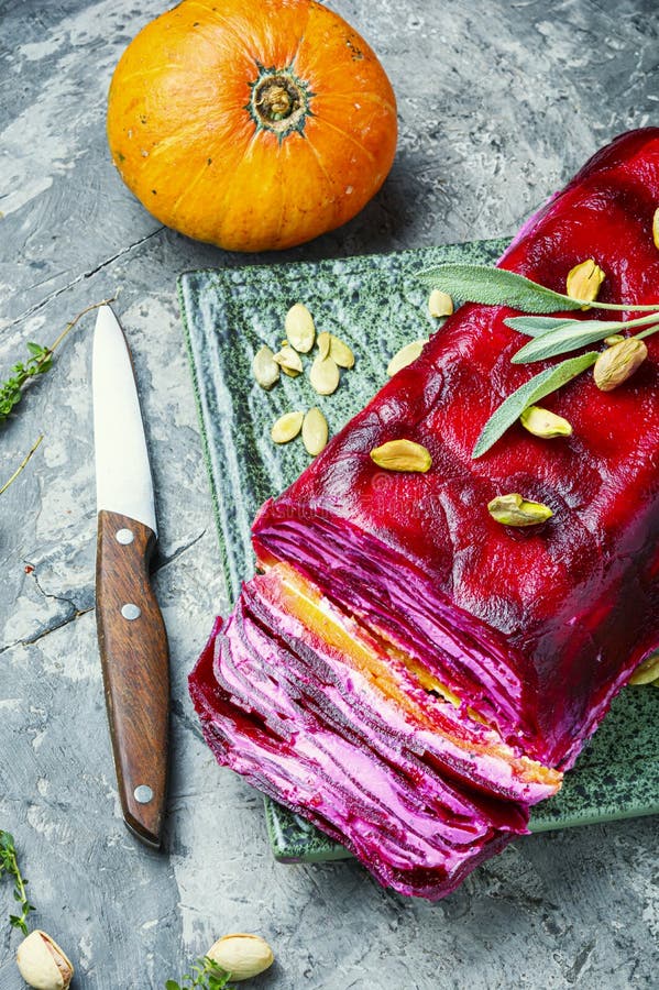 Pumpkin and Beetroot Terrine Stock Photo Image of stick, french