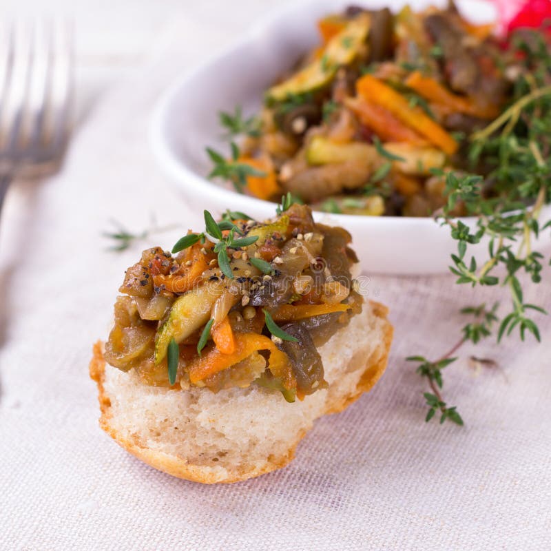 Vegetable Ragout of Eggplant, Zucchini and Carrots Stock Image Image