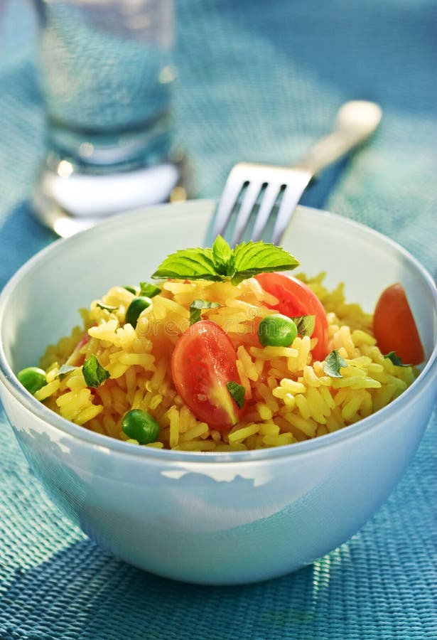 Vegetable and rice salad stock photo. Image of vegetables 3930406