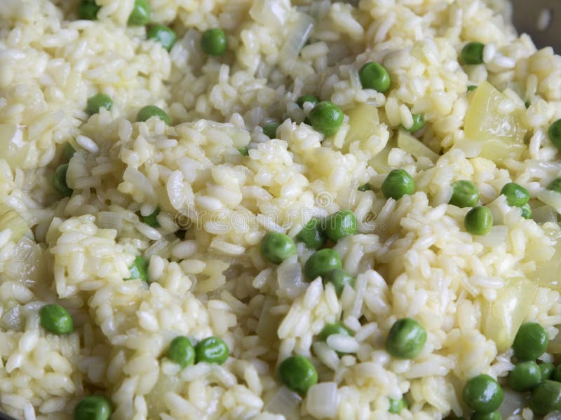 Vegetable Risotto with Saffron and Green Peas Stock Photo Image of