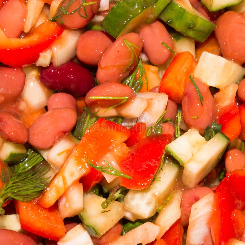 Vegetable Salad with Beans. Stock Photo Image of food, bean 171688234