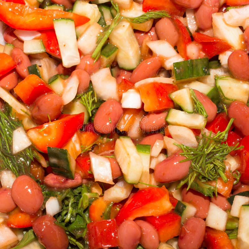 Vegetable Salad with Beans. Stock Photo Image of salad, cooking