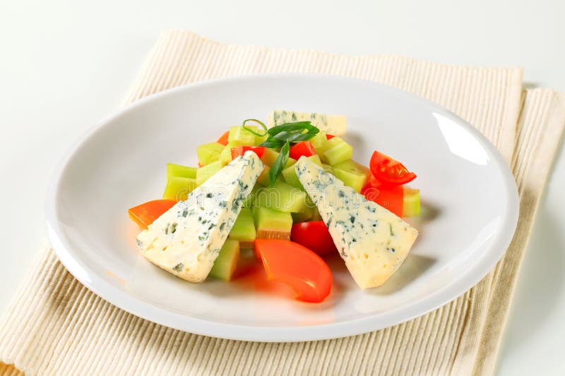 Vegetable Salad with Blue Cheese Stock Image Image of roquefort