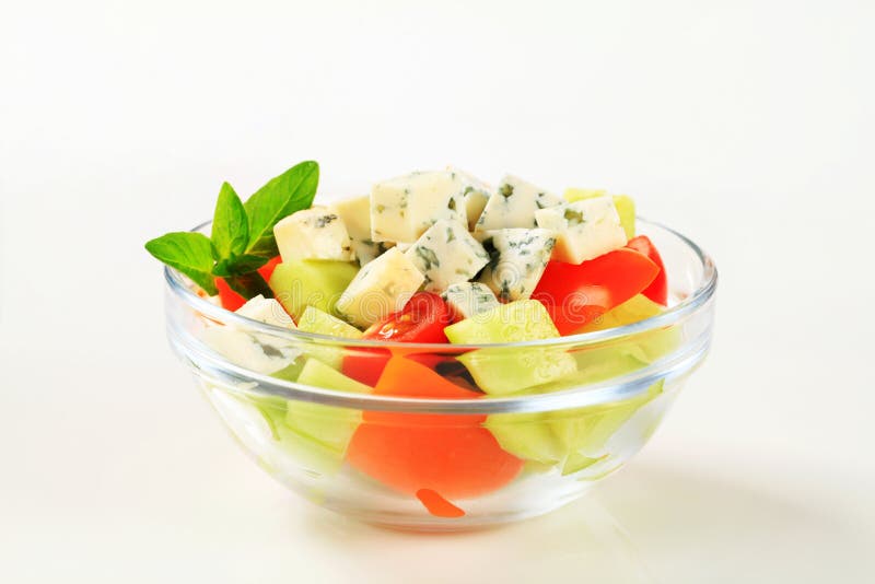 Vegetable Salad with Blue Cheese Stock Photo Image of pepper, shot