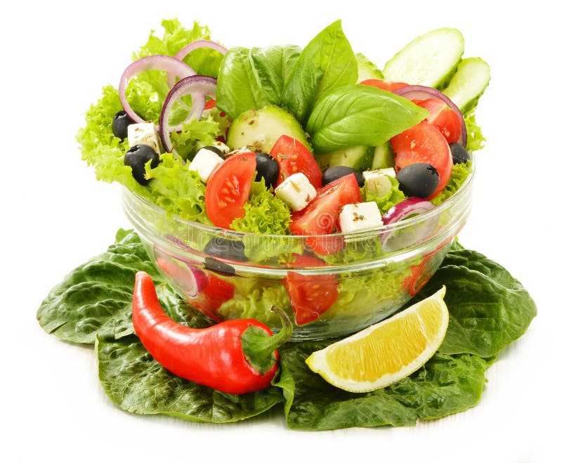 Vegetable Salad Bowl On White Stock Photography Image 34241962