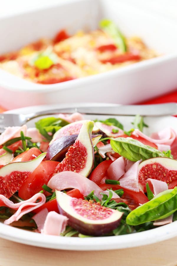 Vegetable Salad with Fresh Figs Stock Image Image of dinner, healthy