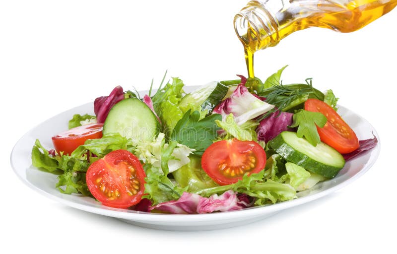 Vegetable Salad with Olive Oil Stock Image Image of food, greens