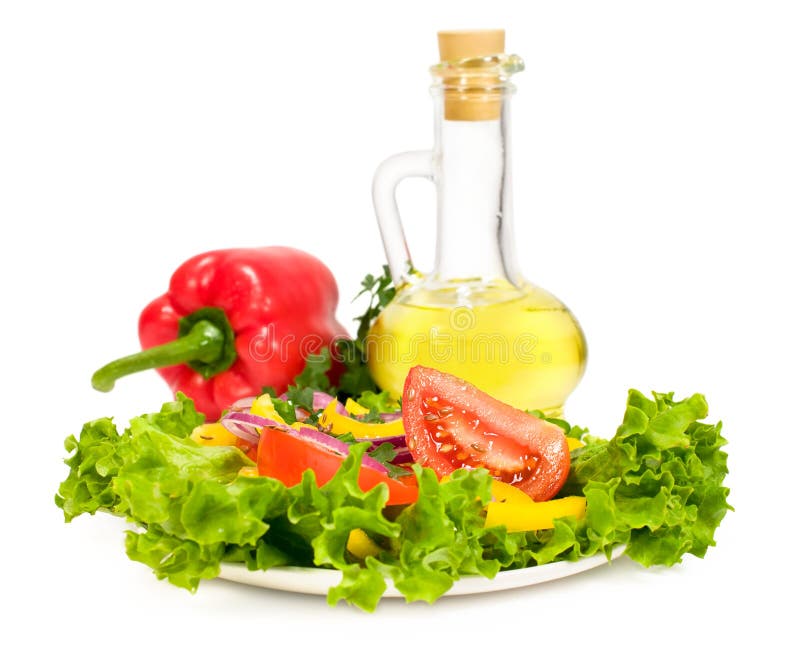 Vegetable salad with olive oil