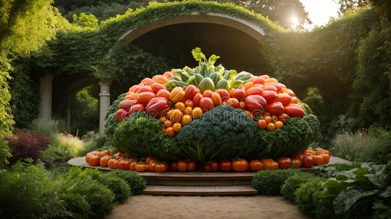 Si v strhujúci krása z náš zeleninový sochárstvo v bujný záhrada.