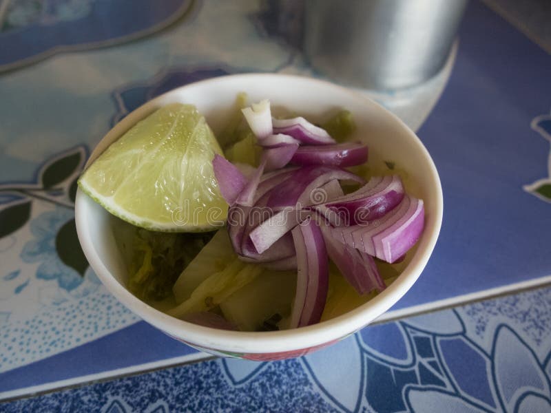 Side Dish Vegetable Side Dish for Noodles Curry Stock Image - Image of