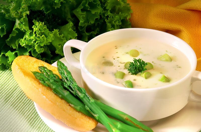 Vegetable Soup with Bread stock photo. Image of cream 11943012