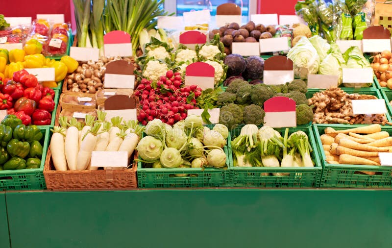 Vegetable Stand in the Supermarket Stock Image Image of healthy