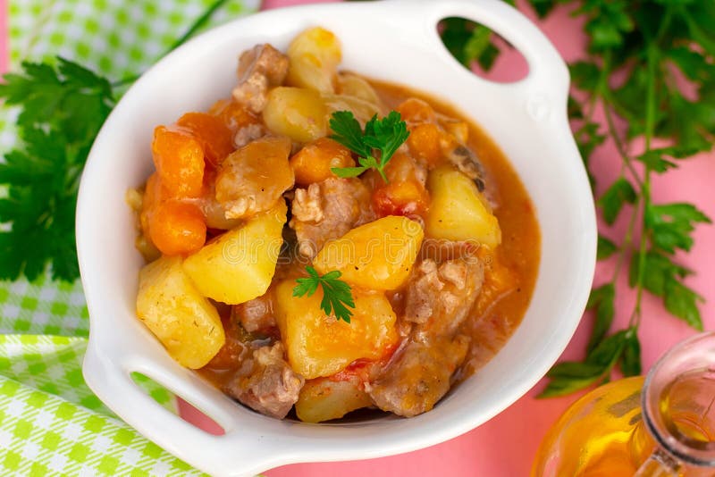 Vegetable Stew with Pork Meat, Pumpkin and Potatoes Stock Image Image