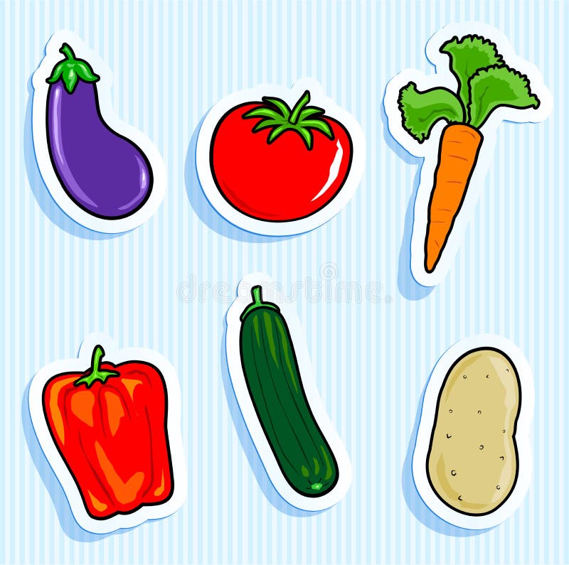 Vegetable Stickers stock illustration. Illustration of food 20874023