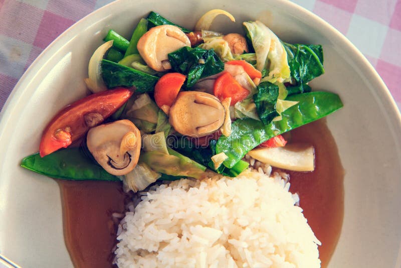 Vegetable Stir-fried for Good Health Stock Image - Image of green, meat
