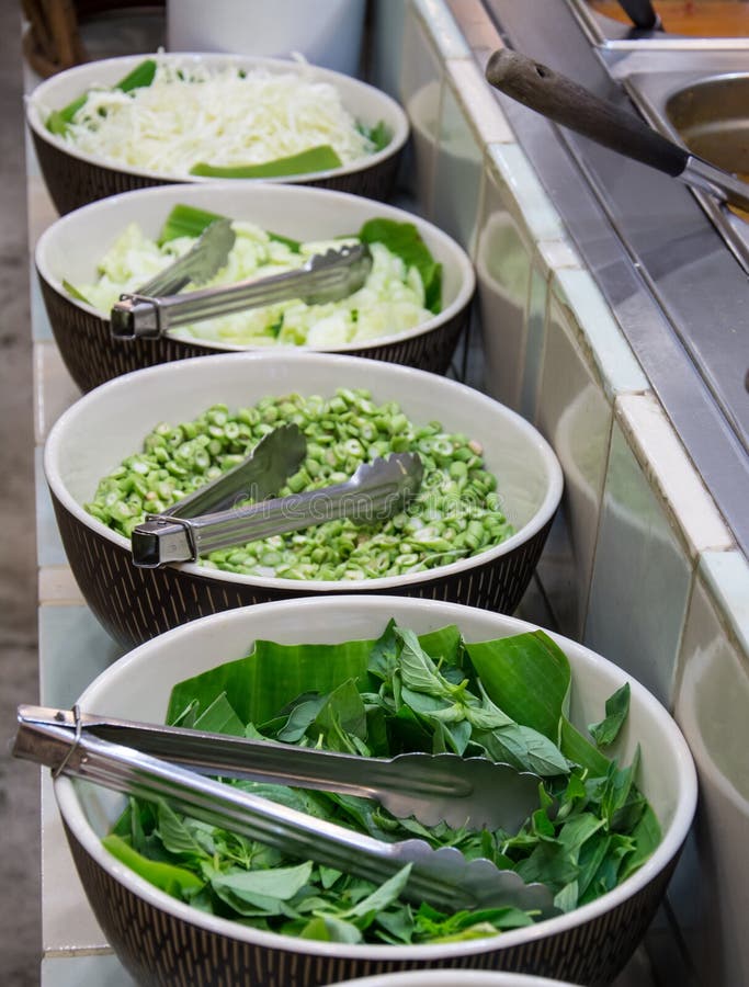 Vegetable for Thai Vermicelli Eaten with Curry Stock Image Image of